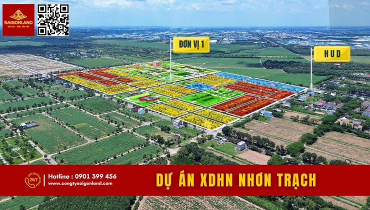 Saigonland  Cần bán nền Nhà Phố 100m2 sổ sẵn tại dự án XDHN Nhơn Trạch Đồng Nai